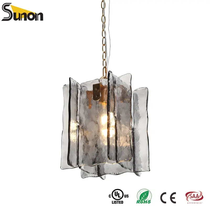 Square Handmade Glass Modern Pendant Light